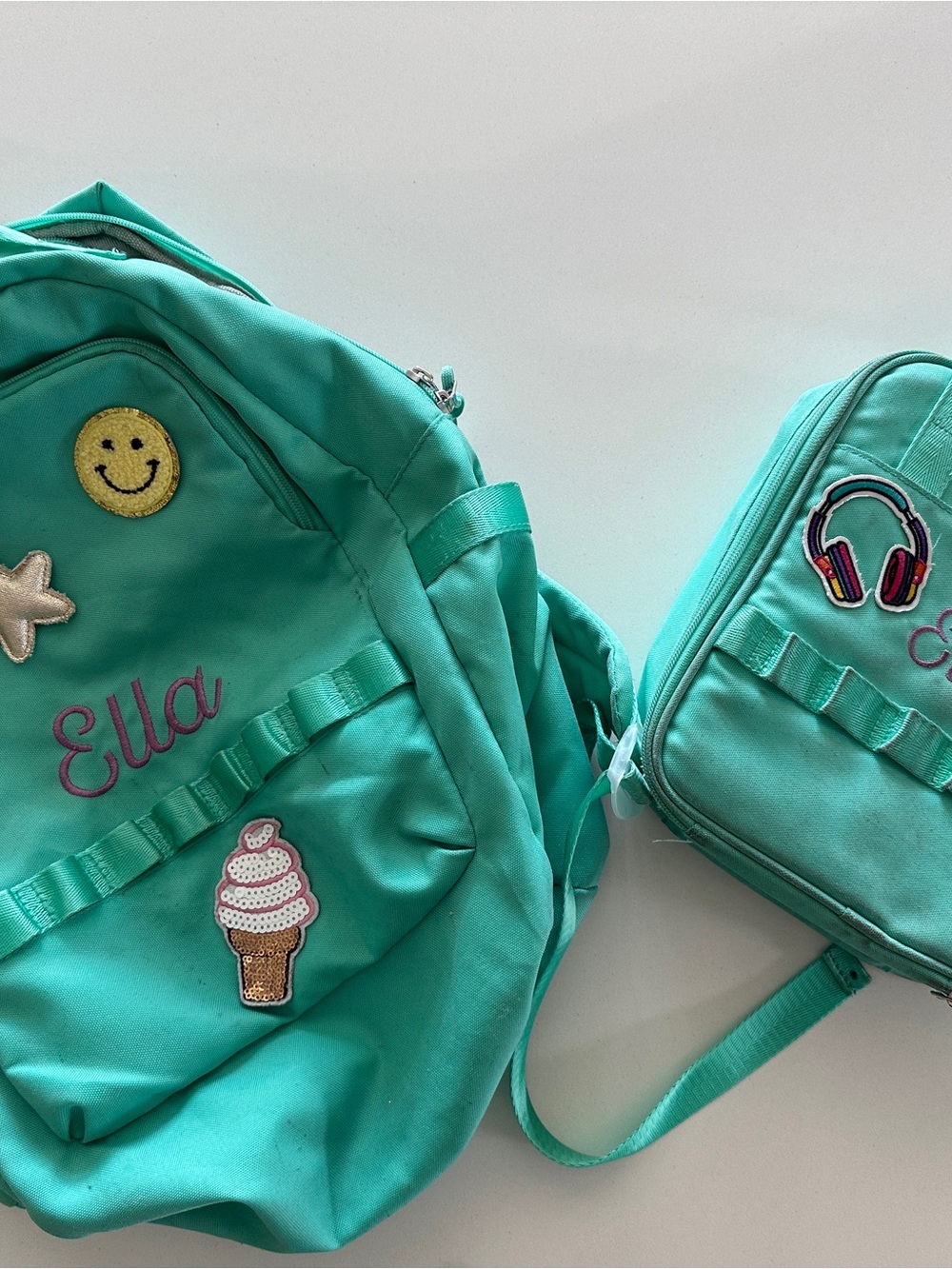 Pottery Barn Kids Make it Mine Aqua Large Backpack & Cold Pack Lunchbox